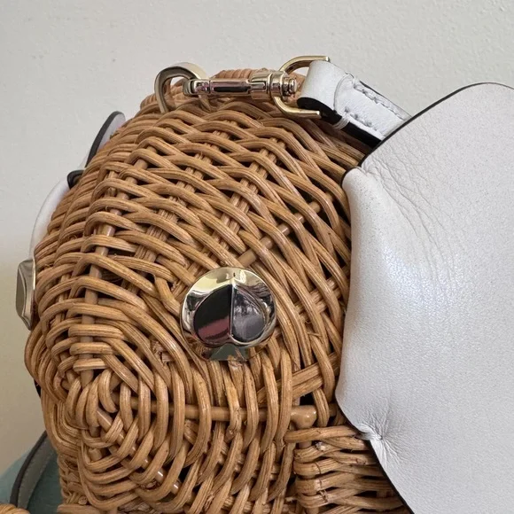 Kate Spade Wicker Tiny Elephant Crossbody Novelty Bag Collectible Preppy - Picture 4 of 16